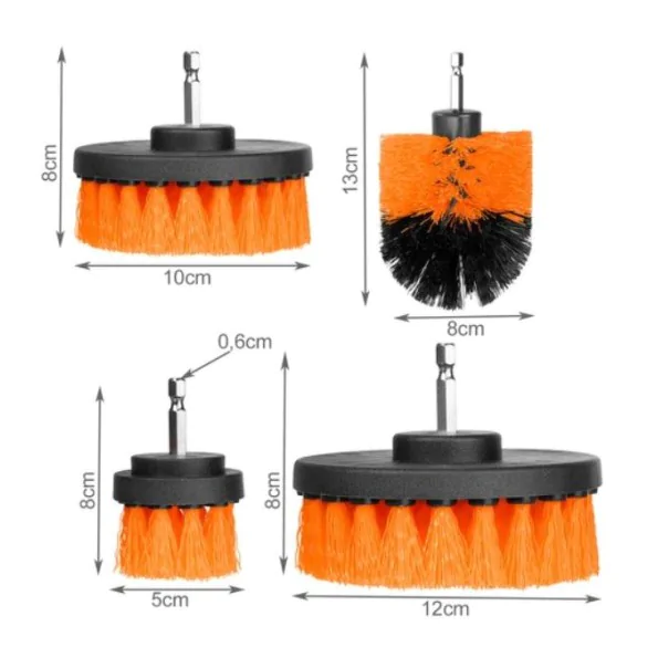  Clinic4Car Zestaw 4 Szczotek Na Wiertarkę 