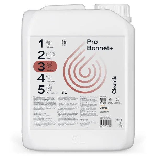  CLEANTLE Pro Bonnet + 5L 
