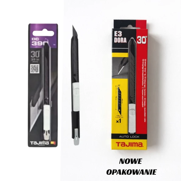  Tajima nóż z łamanym ostrzem 9mm czarno-biały DC390 